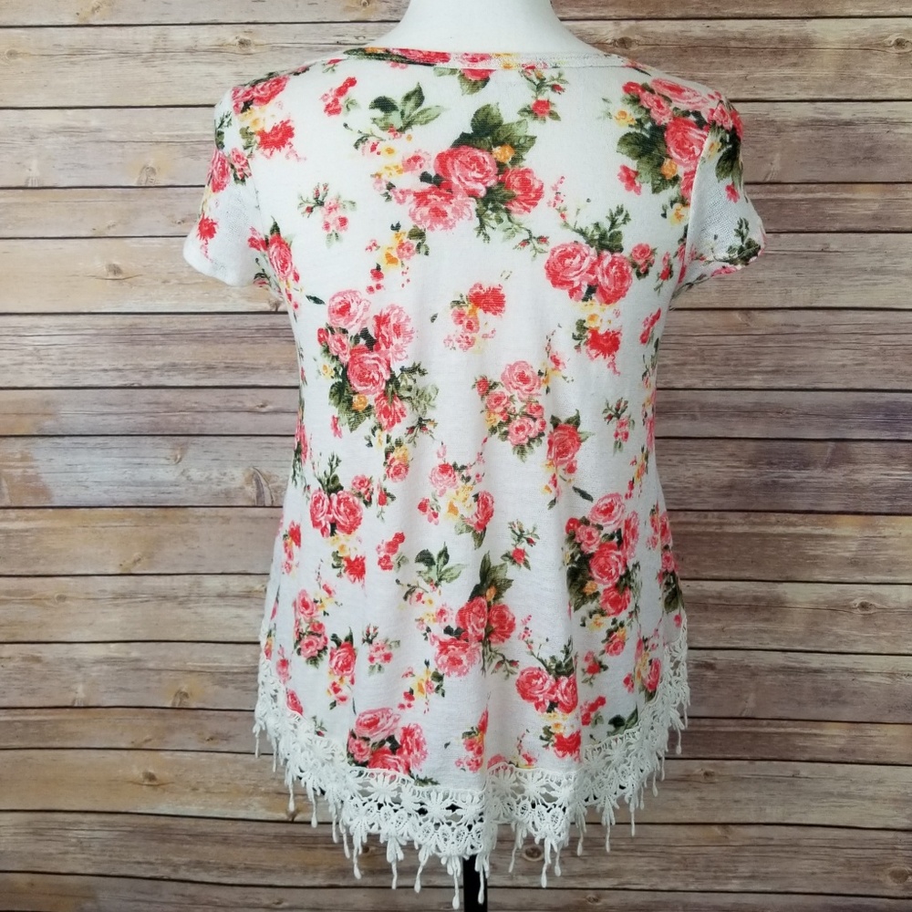 Blu Planet Floral Print with Lace Hem Small - Picture 3 of 7